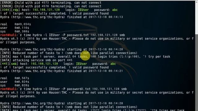 hydra Kali Linux ブルートフォース時間 смотреть онлайн
