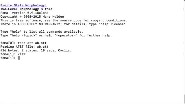 Finite State Morphology: Exporting Two level transducers to foma смотреть онлайн