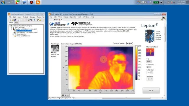 Development FLIR Lepton(PureThermal) and Raspberry Pi 4B by LabVIEW. смотреть онлайн