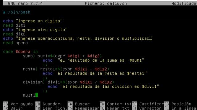 Calculadora basica dos dígitos bash con Case смотреть онлайн