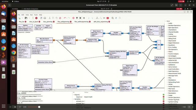 Frequency Hopping Spread Spectrum Simulation On GNU-Radio