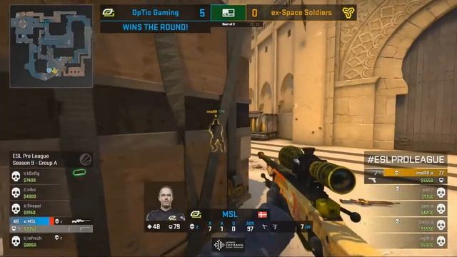 Snappi - ACE (OpTic vs ex-Space Soldiers) ESL Pro league SS9 Europe CS:GO Highlight смотреть онлайн