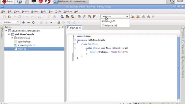 Hello World of C# console program on Raspberry Pi 2 using Mono/MonoDevelop смотреть онлайн