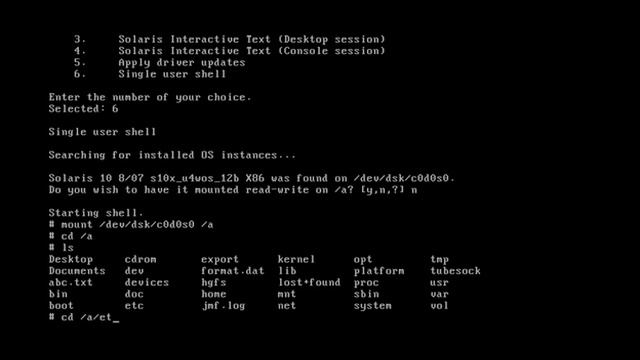 Reset root password on Solaris X86 Box смотреть онлайн