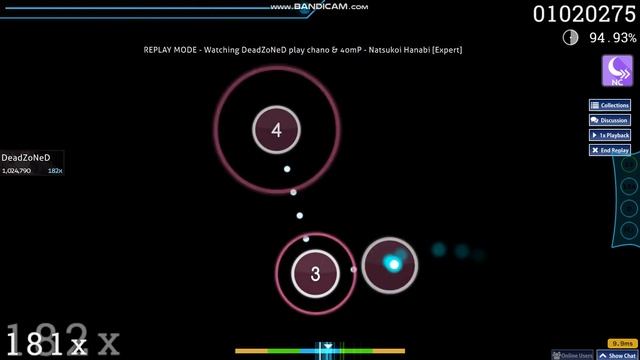 DeadZoNeD | chano & 40mP - Natsukoi Hanabi [Expert] +NC 91.10% 1m | #2 (HD)DT Score! | insane jumps смотреть онлайн