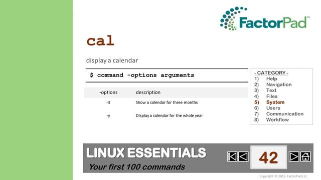 Linux cal command summary with examples смотреть онлайн