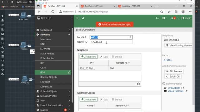 Fortinet NSE4 - Configure BGP (EBGP/ IBGP), OSPF, ROUTE MAP and PREFIX LIST - Part1 смотреть онлайн