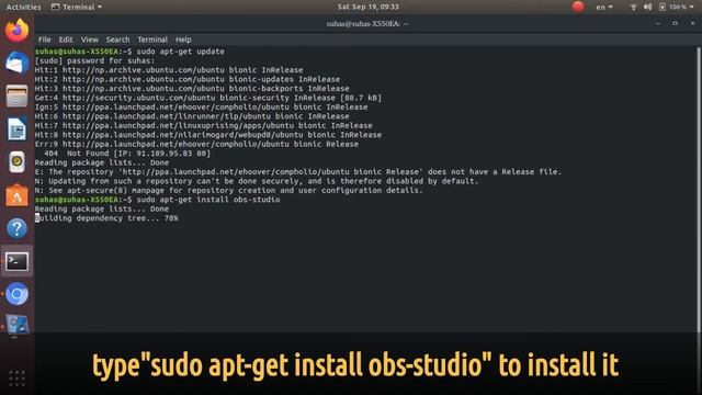 How to install OBS-studio in Ubuntu from terminal. смотреть онлайн