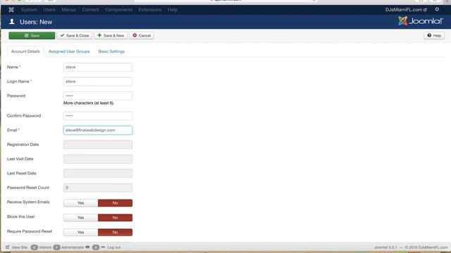 Joomla: Create New User Account смотреть онлайн