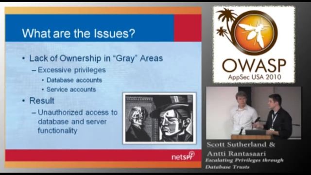OWASP AppSec USA 2010: Escalating Privileges through Database Trusts 1/4 смотреть онлайн