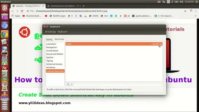 Ubuntu Linux Malayalam Tutorials 12 How to create keyboard shortcut in ubuntu смотреть онлайн