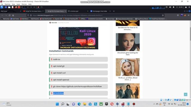 Increase Instagram Followers || Instagram Followers With Kali Linux#kalilinux #followersinstagram