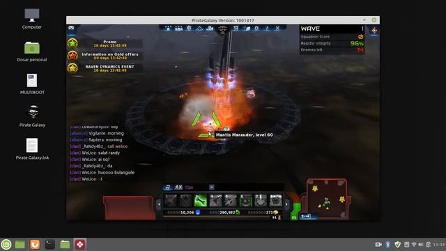 Pirate Galaxy play on Linux Mint Tricia смотреть онлайн