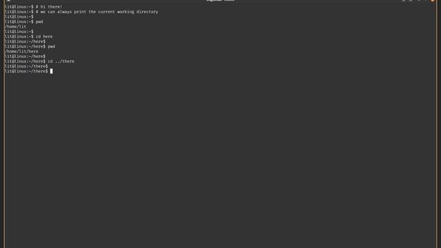 pwd - Print current working directory in Linux terminal смотреть онлайн