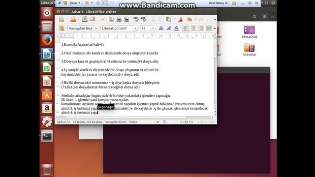 Linux Ubuntuda komut ile txt dosyası oluşturma ve birleştirme смотреть онлайн