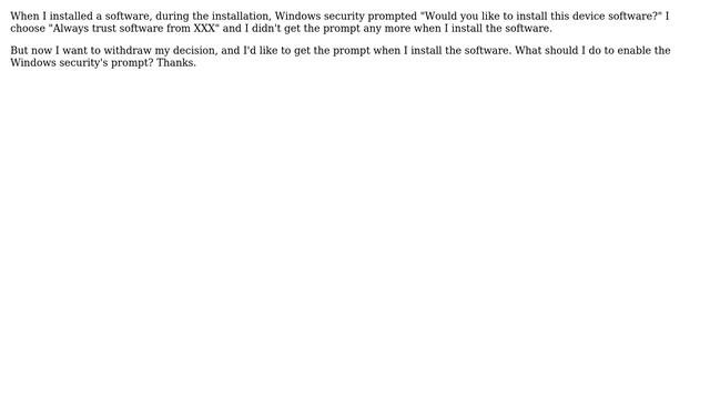 How can I get the prompt of "Would you like to install this device software?" in Windows? смотреть онлайн