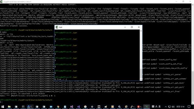 LibEvent2 Installing on cygwin (ex-webrtc trunserver coturn) смотреть онлайн