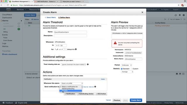 CloudWatch Create CPU Utilization Alarm for ec2 instance смотреть онлайн