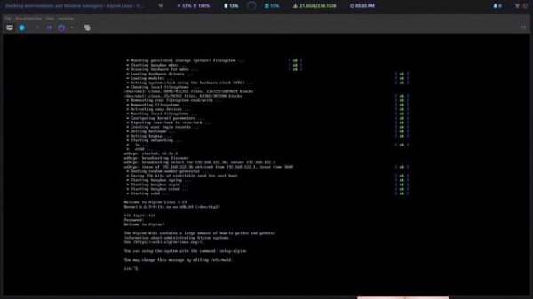 Installing Alpine linux Live...