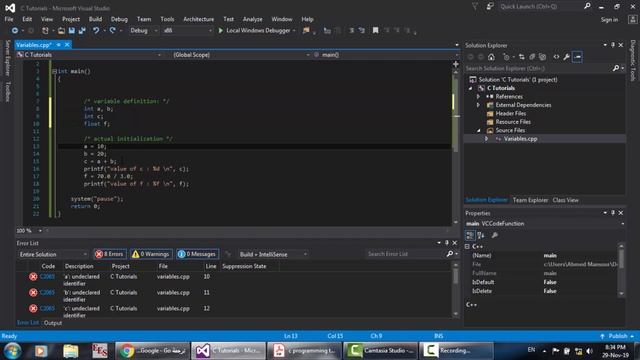 Variables Declaration and Definition in C Programming Language смотреть онлайн