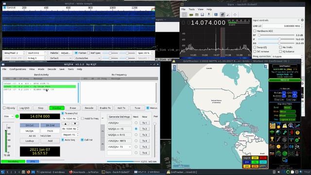 DragonOS Focal Receive FT8 W/ WSJT-X (RSP1A, HackRF One, GQRX, CubicSDR, GridTracker)