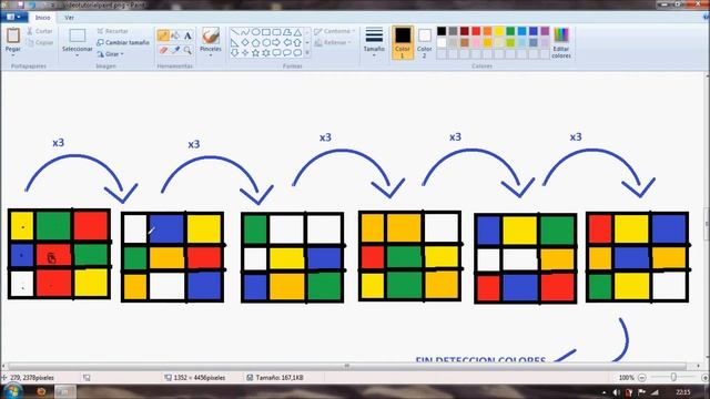 Detección colores cara Cubo Rubik ( Raúl Melinte - IES La Vereda - Valencia ) смотреть онлайн