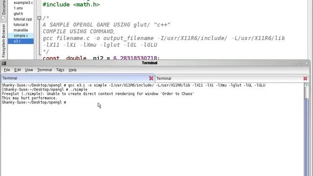 Compiling Openl Gl/glut/C program on Linux смотреть онлайн