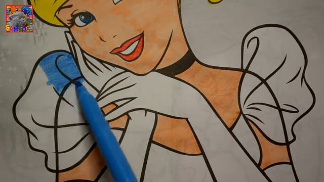 Cinderella Drawing Step By Step. Coloring Book For Children. Раскраски для детей Бамбуся. Золушка