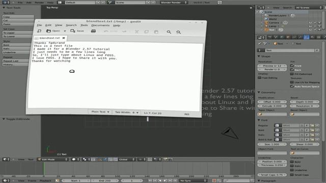 Import Text Files into Blender 2.5 Blender 3D Linux смотреть онлайн