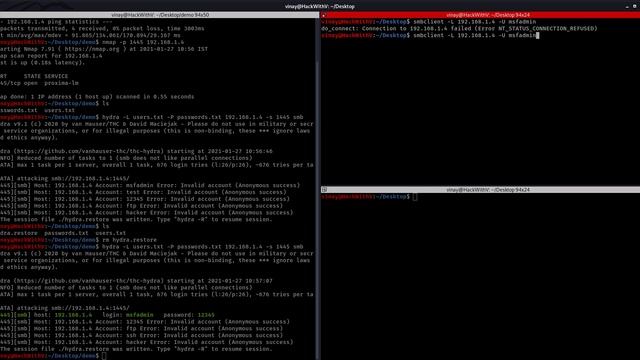 Cracking SMBsamba Password Using Hydra Part 2 | Password Cracking | HackWithV смотреть онлайн