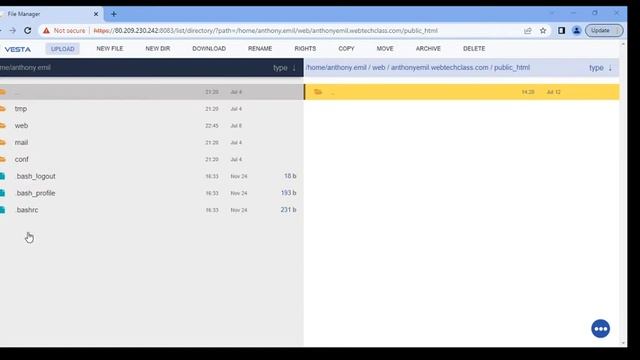 Uploading your website to Vesta CP 2022 смотреть онлайн