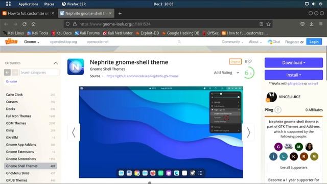 Customize/Change Kali Linux Theme | Gnome Desktop Environment 2023 смотреть онлайн