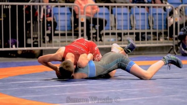 U13 I. Barakhoev (FRA) vs I. Parcel (UKR) 47kg. Youth boys freestyle wrestling.