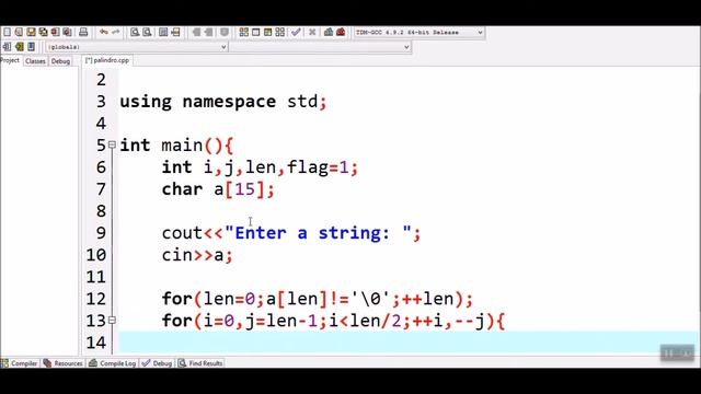 How to Check String is Palindrome or not in C++ смотреть онлайн