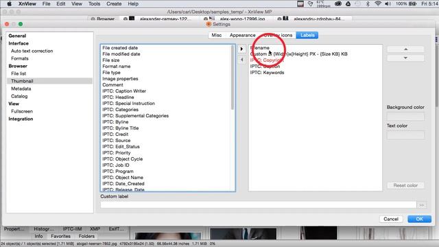 XnView Metadata HOW-TO, Part 2