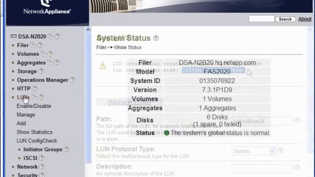 NetApp DSA-N2B20 iSCSI Installation/Configuration through Web Interface смотреть онлайн