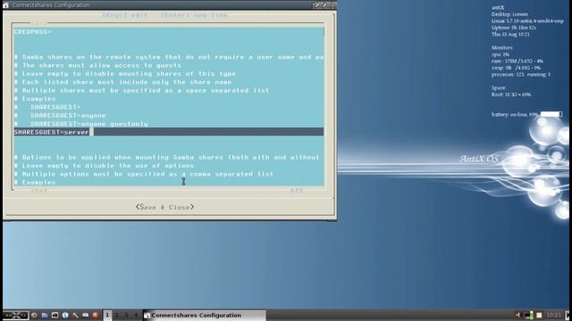 Antix 13 - connectshares, spacefm, and multiple network share configurations смотреть онлайн