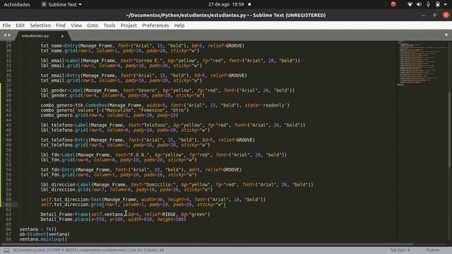CRUD Sistema de Administración de Estudiantes, con Tkinter, Python, Mysql, Desarrollo video 3 смотреть онлайн