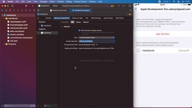 Apps auf das eigene iPhone laden | iOS 14 - Xcode 12 - 2021 смотреть онлайн