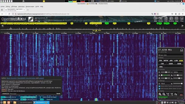 Direct sur le 27.625 Mhz depuis le WebSDR F5240SWL (16/02/2024) смотреть онлайн