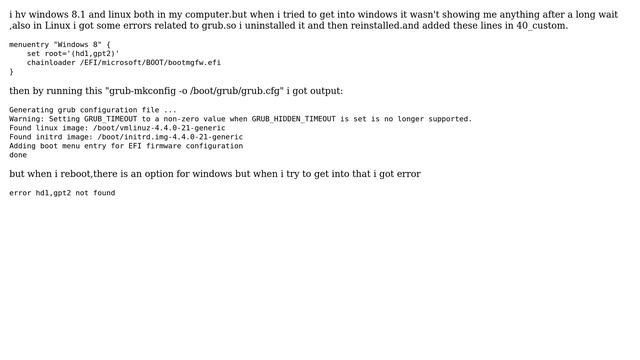 Unix & Linux: Error :hd1,gpt2 not found смотреть онлайн