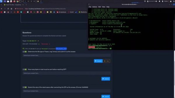 STACK BASED BUFFER OVERFLOWS ON LINUX X86 - walkthrough