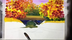 «Пейзаж. Мостик над озером» как нарисовать ГУАШЬ | Сезон 3-1 |Мастер-класс для начинающих