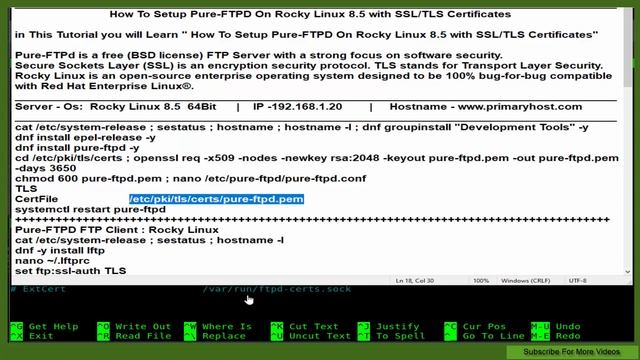 How To Setup Pure-FTPD On Rocky Linux 8.5 with SSL/TLS Certificates смотреть онлайн