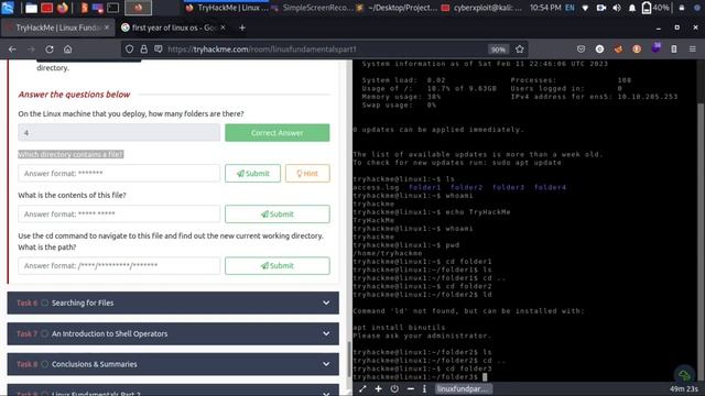 #3. TryHackMe ~ Complete Beginner path - Linux Fundamentals 1 смотреть онлайн