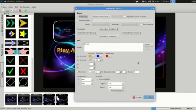 Curso de Linux Ubuntu - Video aula DVD Styler 06 - menu de DVD profissional смотреть онлайн