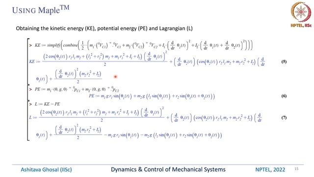 Lec 16 Equations of Motion Using Computer Tools смотреть онлайн
