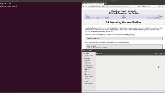LFS 7.4 - 2.4 Mounting the New Partition (video 4) смотреть онлайн