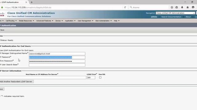 Cisco Call Manager LDAP authentication смотреть онлайн